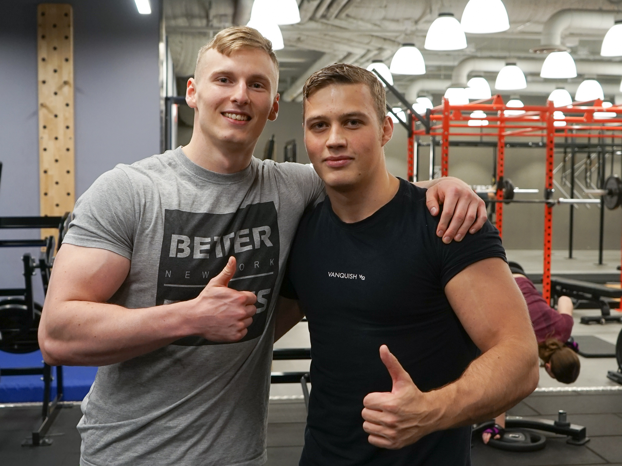 boys being happy in gym